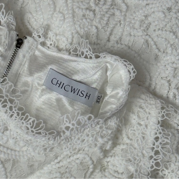 Chicwish White Lace Elegant Feminine Sleeveless Crop Top XXL - Picture 12 of 14